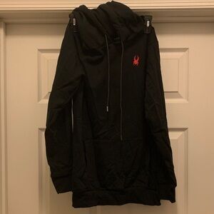 Spyder Black Hoodie with Red Spider Logo